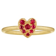 The Cherish-Ruby Ethical Gold Heart Ring 18ct Fairmined Gold