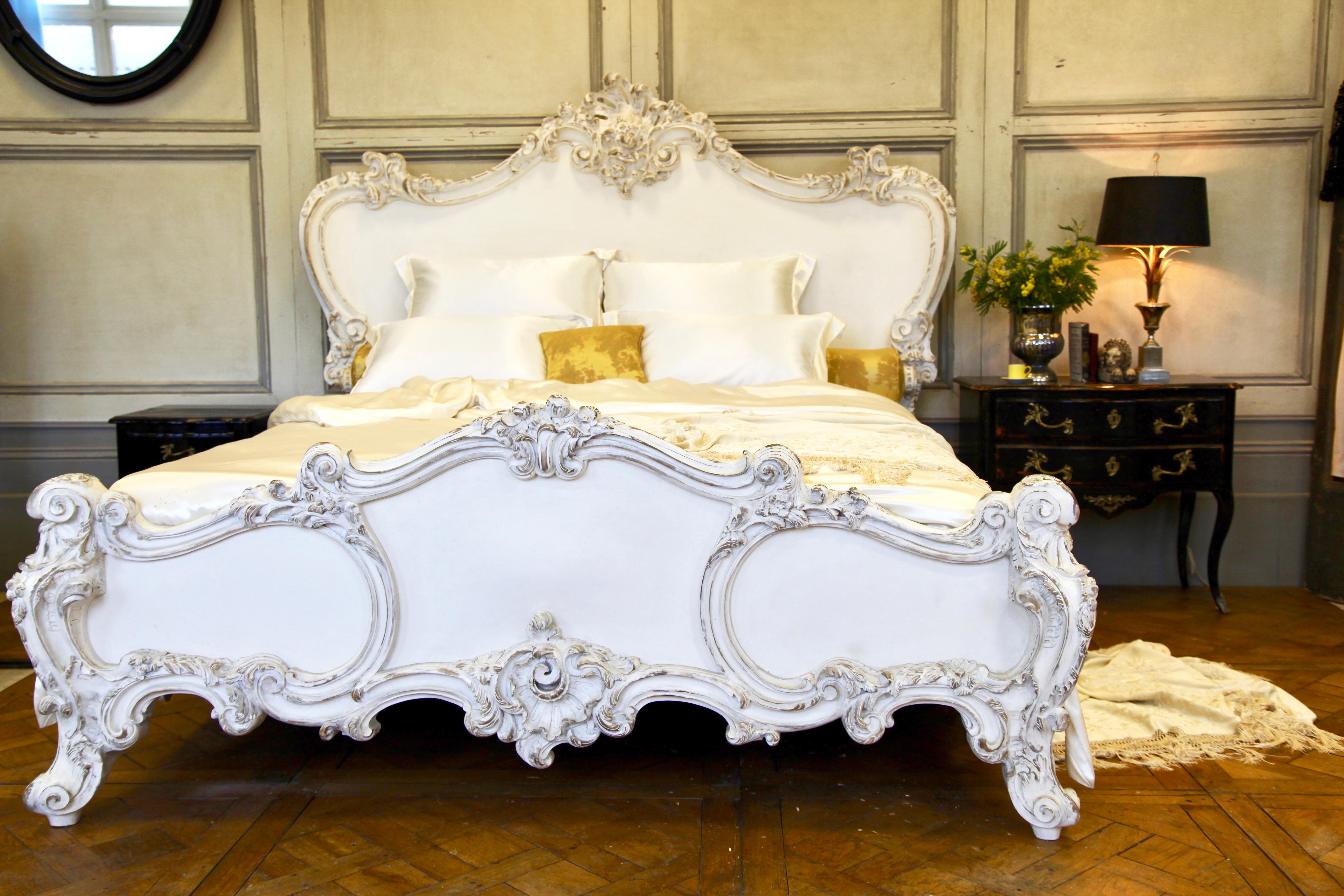 Cherub Bed Hand Crafted in the Rococo Style Made by La Maison London For Sale 3