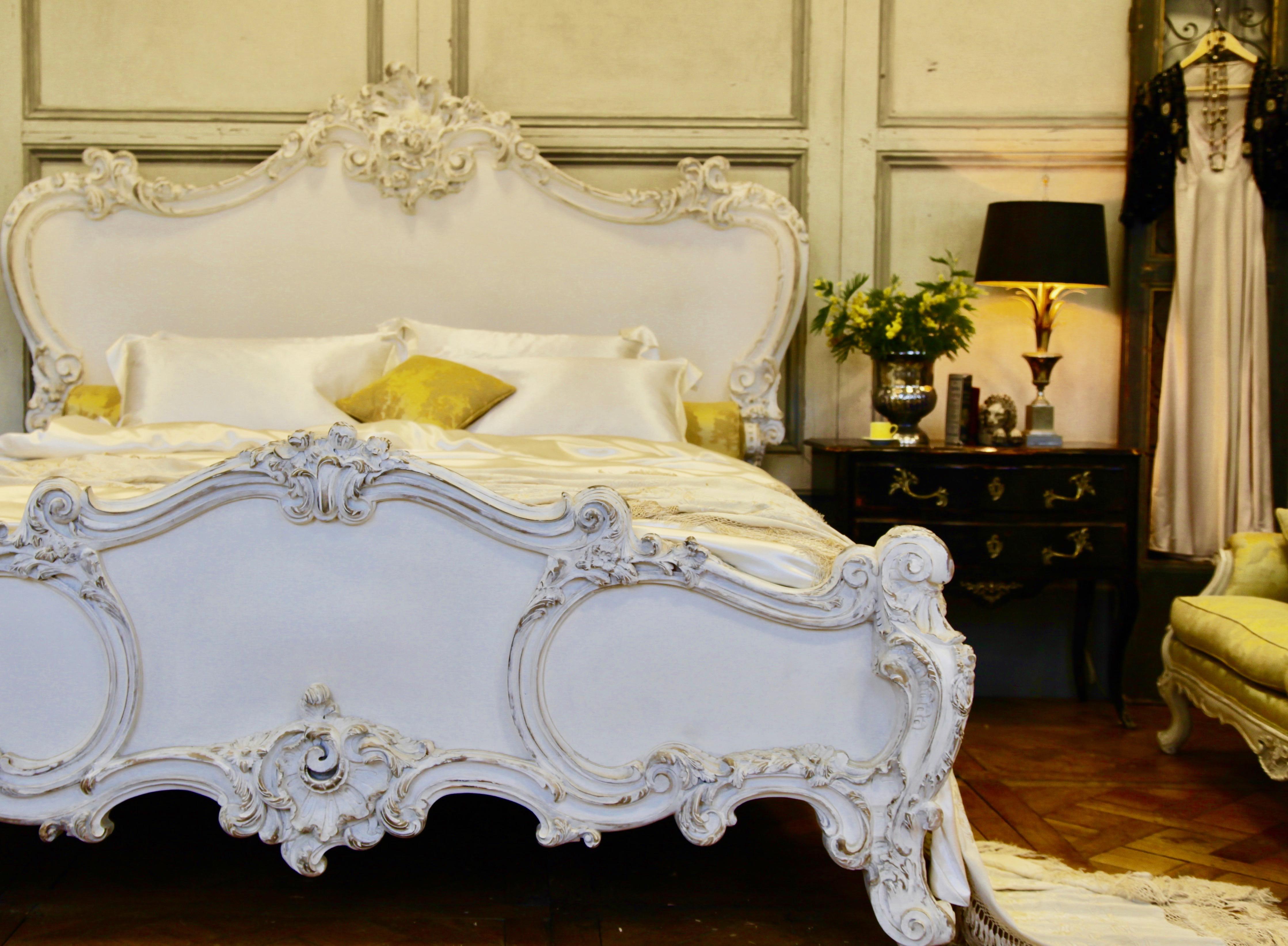 Gesso Cherub Bed Hand Crafted in the Rococo Style Made by La Maison London For Sale