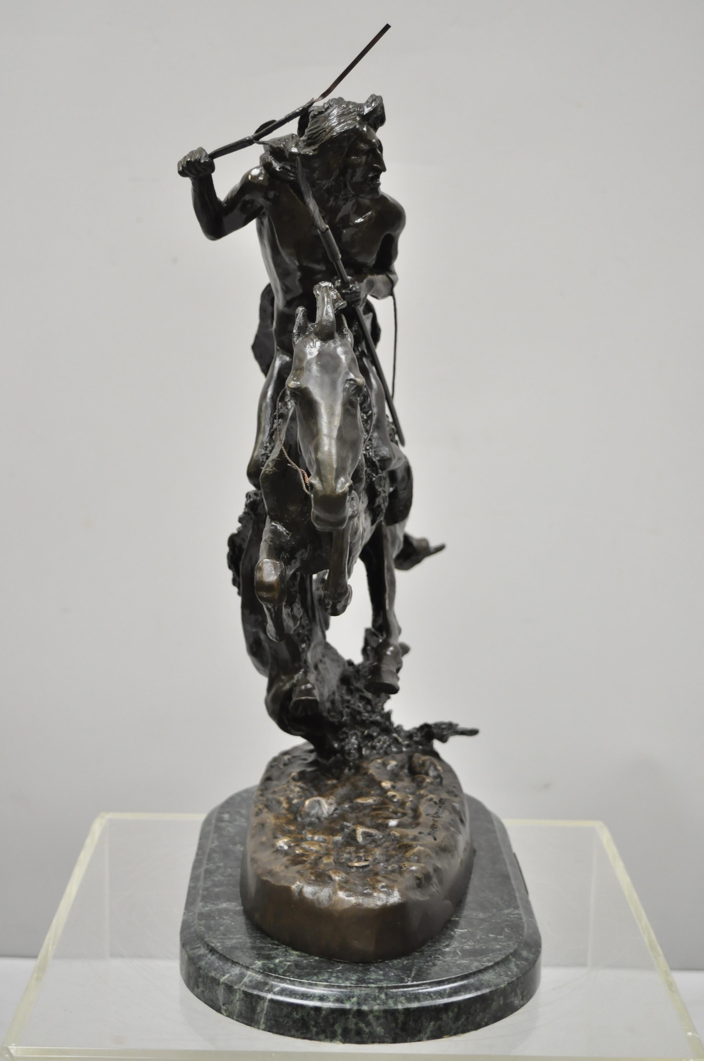 Cheyenne After Frederic Remington Bronze Statue Sculpture Limited 279/575 In Good Condition In Philadelphia, PA