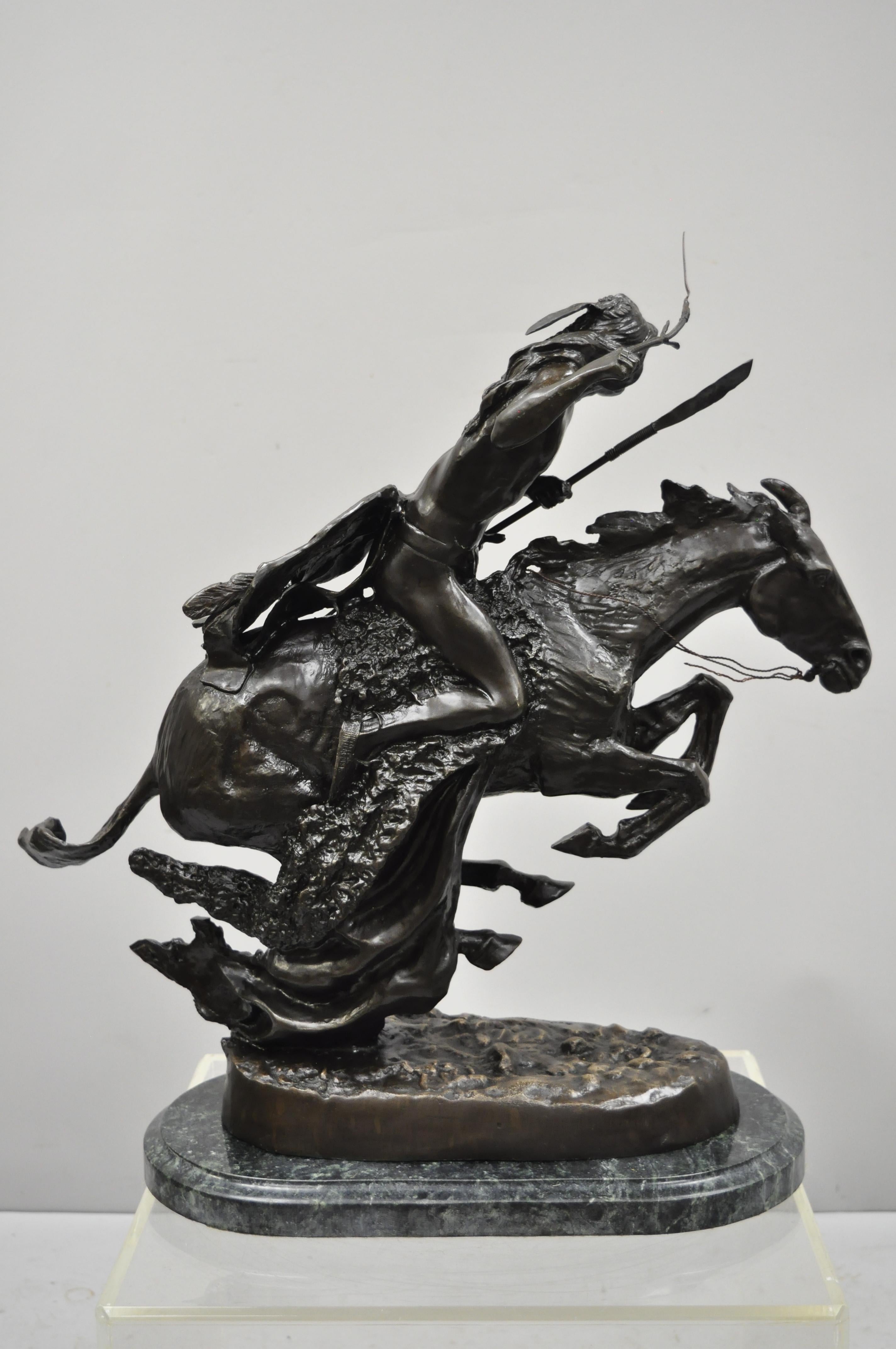 20th Century Cheyenne After Frederic Remington Bronze Statue Sculpture Limited 279/575