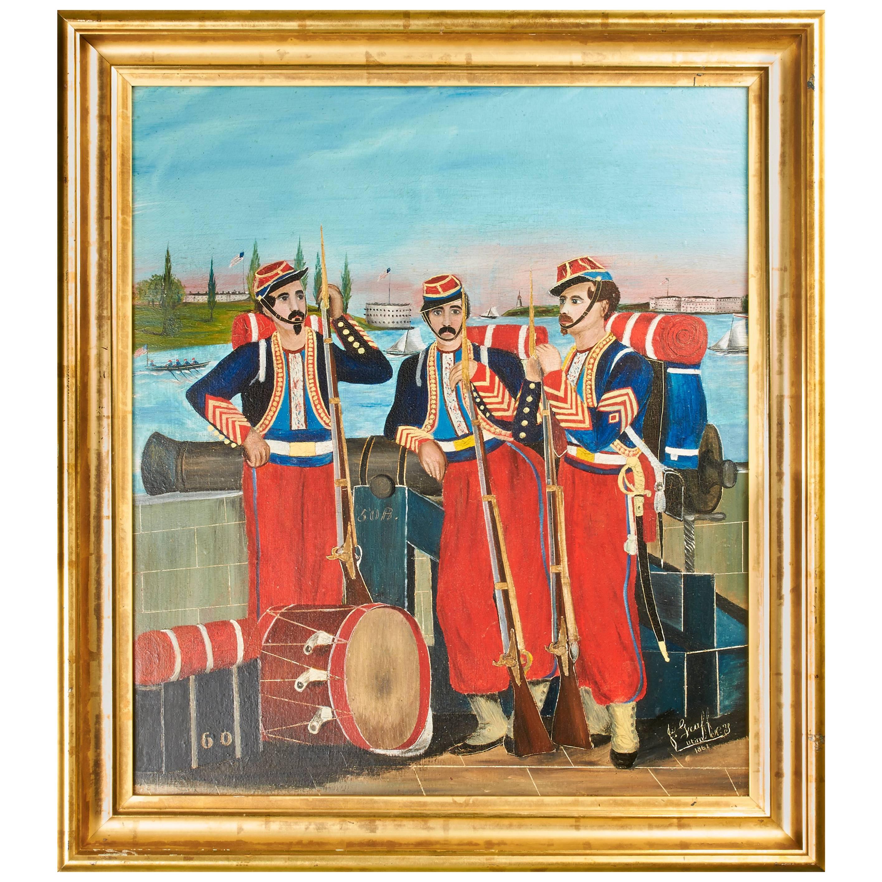 "The Chicago Zouaves" Painting For Sale