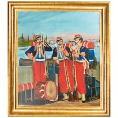Antique "The Chicago Zouaves" Painting