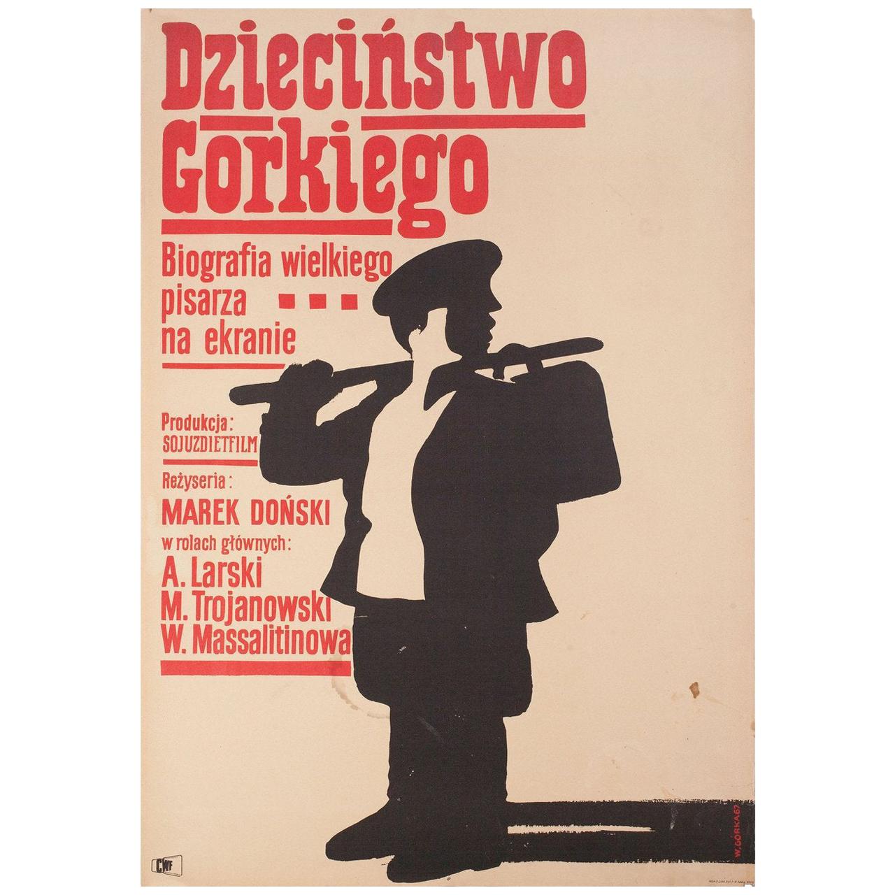 The Childhood of Maxim Gorky R1967 Polish A1 Film Poster For Sale