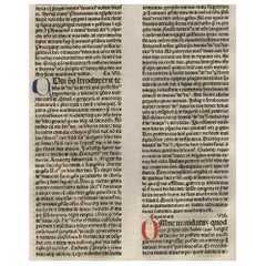 "The Chosen" Deuteronomy 6-9, 1479 Large Latin Bible Leaf Medieval Incunabula
