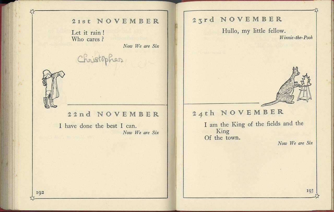 20th Century The Christopher Robin Birthday Book – A. A. Milne (owned by Tolkien's daughter) For Sale