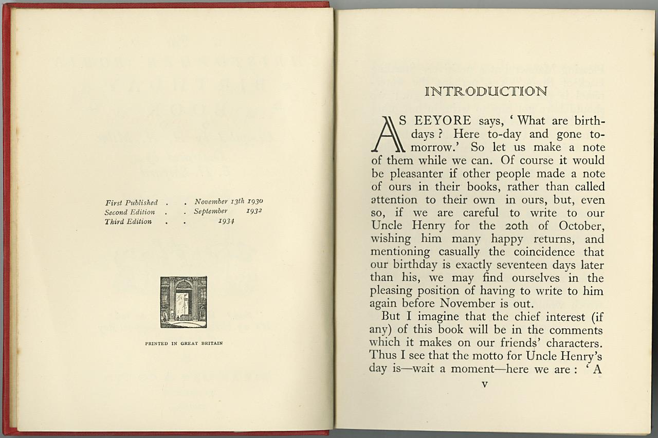 The Christopher Robin Birthday Book – A. A. Milne (owned by Tolkien's daughter) For Sale 3