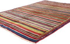 The Chromatic Dynasty: A Vintage Persian Gabbeh Masterpiece of Regal Expression