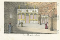 The Church of the Apocalypse on Patmos, Hand Colored Lithograph, 1842