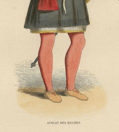 The Church's Defender: Advocate in Arms on a Hand-Colored Lithograph,  1847