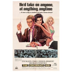 Vintage 'The Cincinnati Kid' 1965 U.S. One Sheet Film Poster