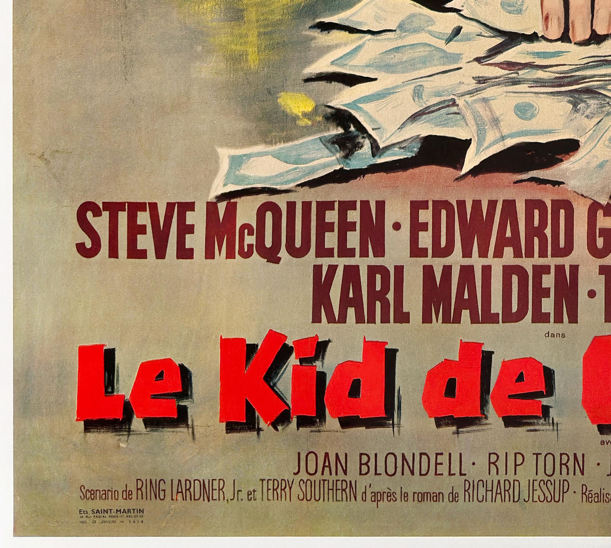 Lino THE CINCINNATI KID 1966 Grande Poster cinematografico francese, Georges Allard in vendita