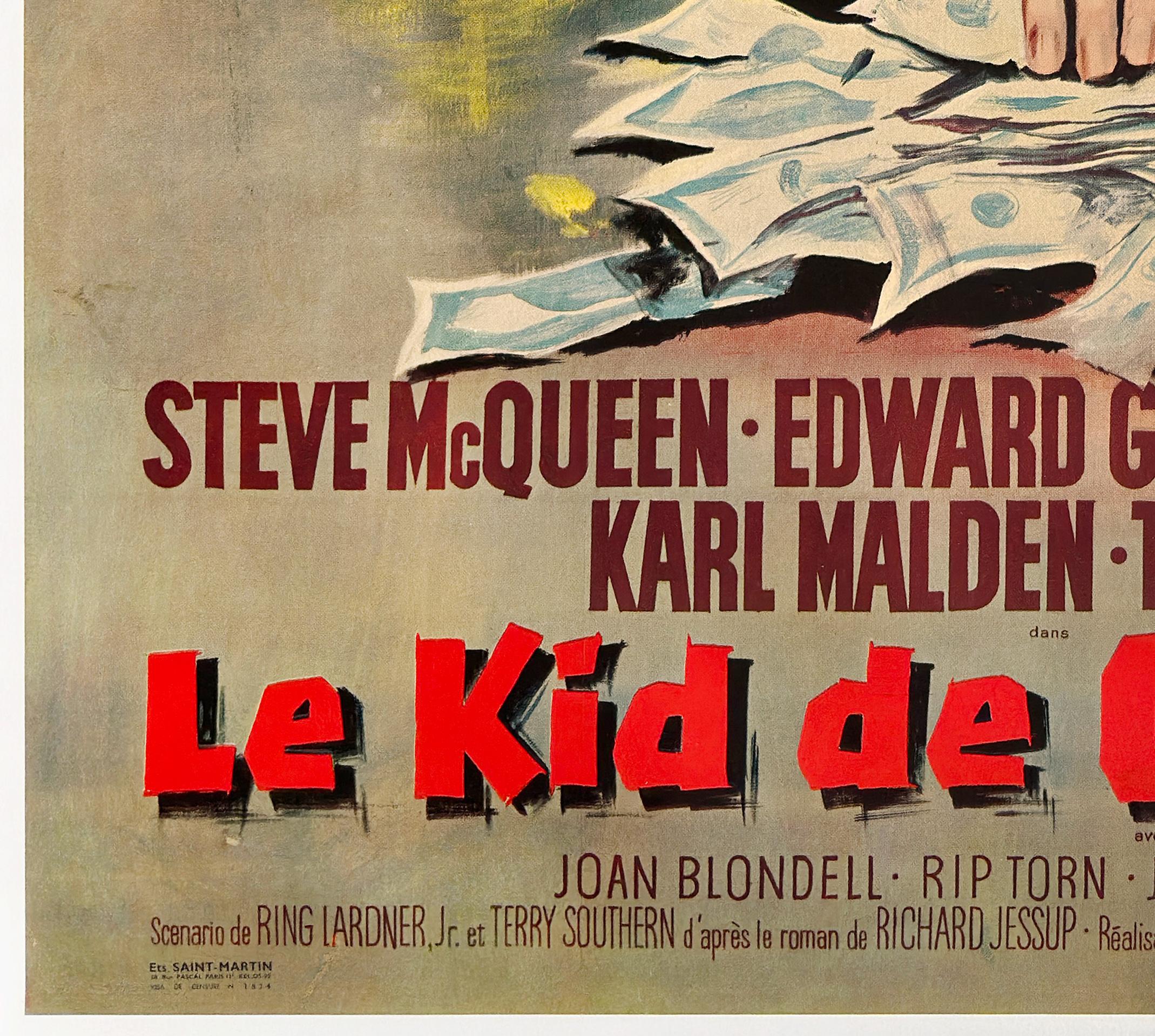 THE CINCINNATI KID 1966 French Grande Film Movie Poster, GEORGES ALLARD 2