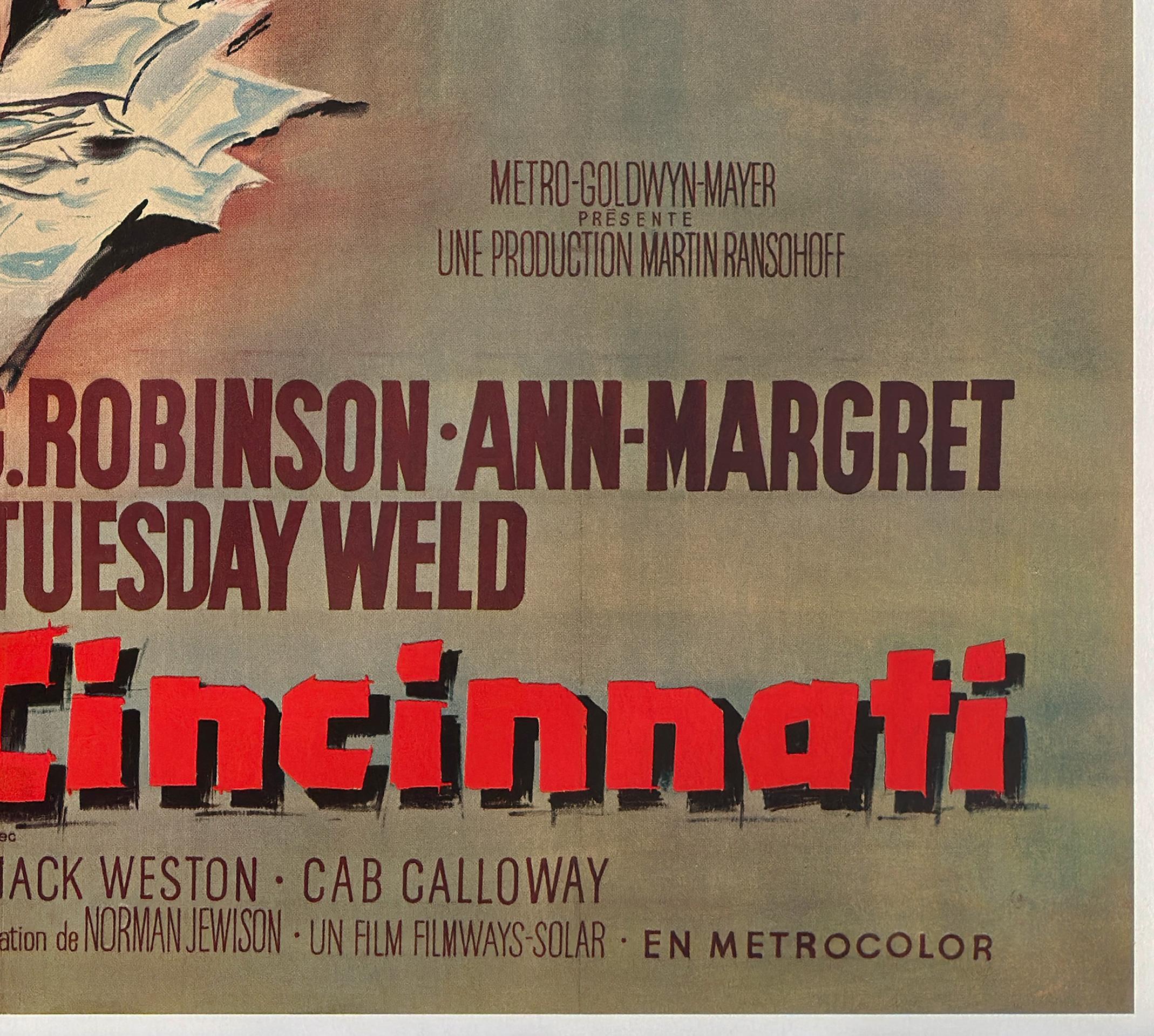 THE CINCINNATI KID 1966 Grande Poster cinematografico francese, Georges Allard in vendita 1