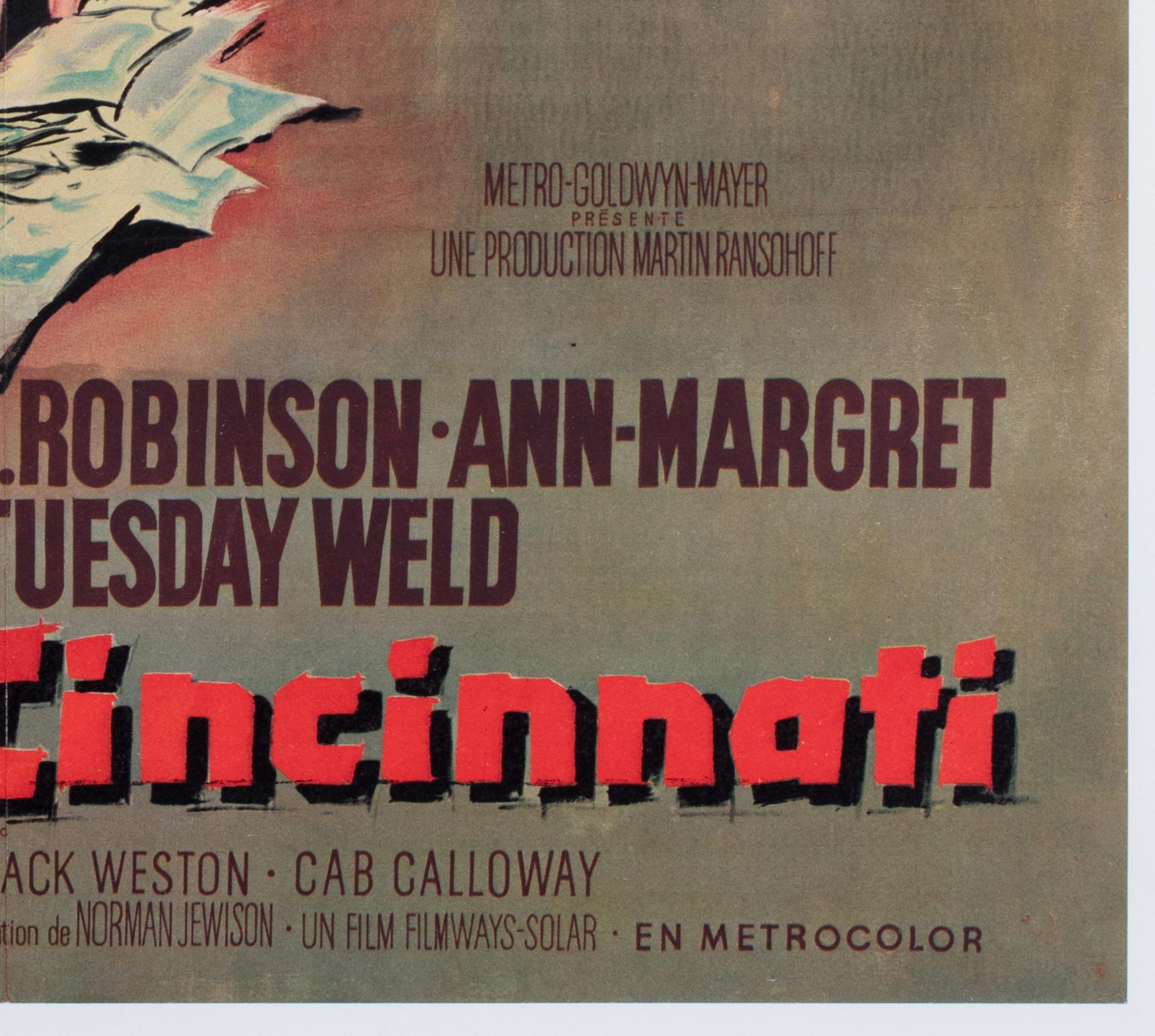 THE CINCINNATI KID 1966 Manifesto cinematografico francese Moyenne, GEORGES ALLARD in vendita 2