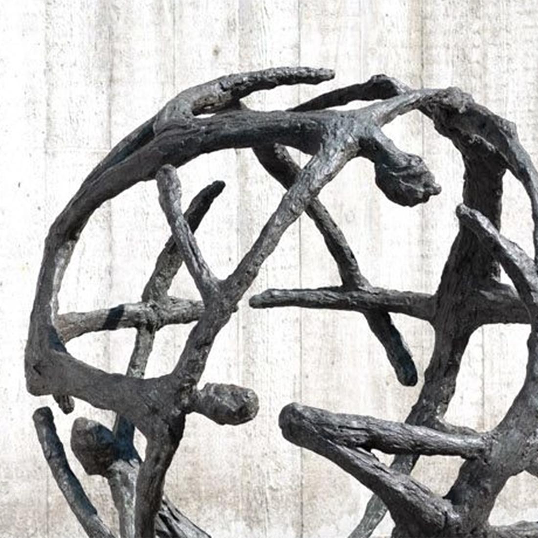 Cast Circle Bronze Sculpture For Sale
