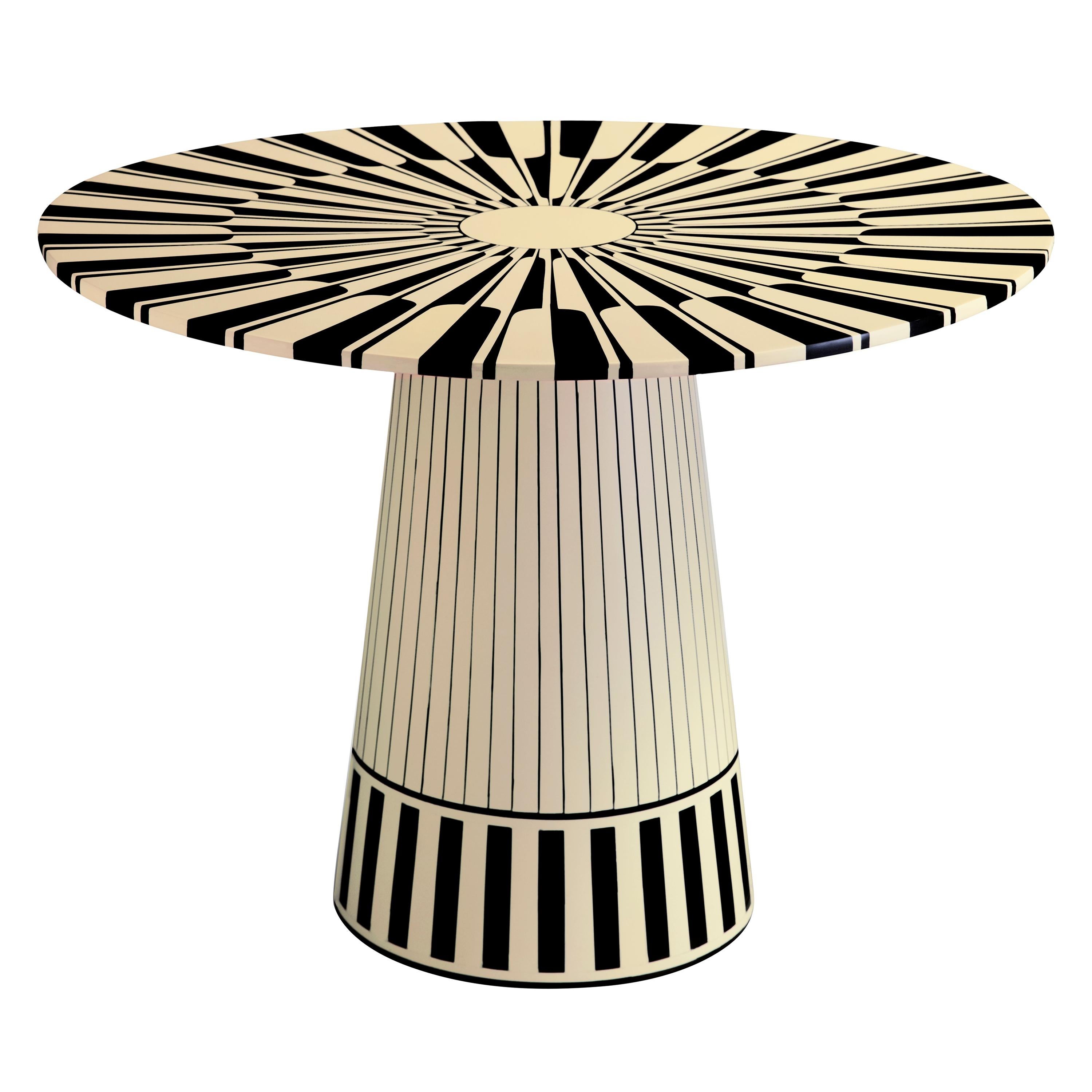 Circus Revisited Black and White Side Table by Matteo Cibic