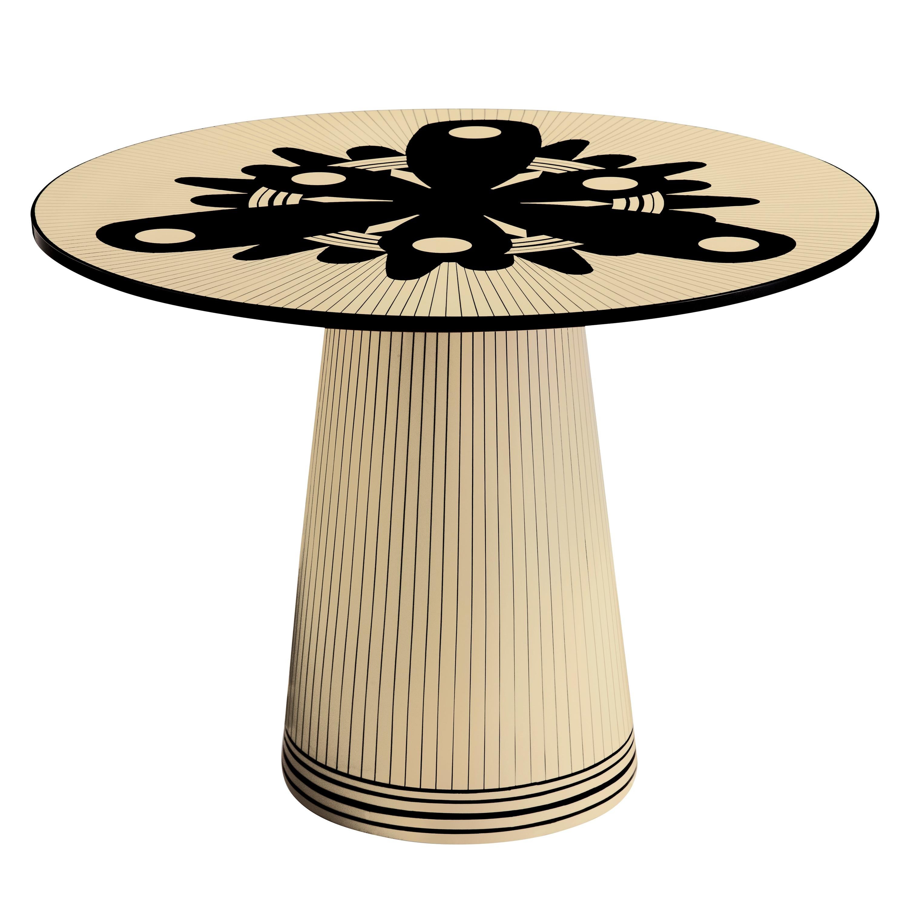 Circus Spree Black and White Side Table by Matteo Cibic