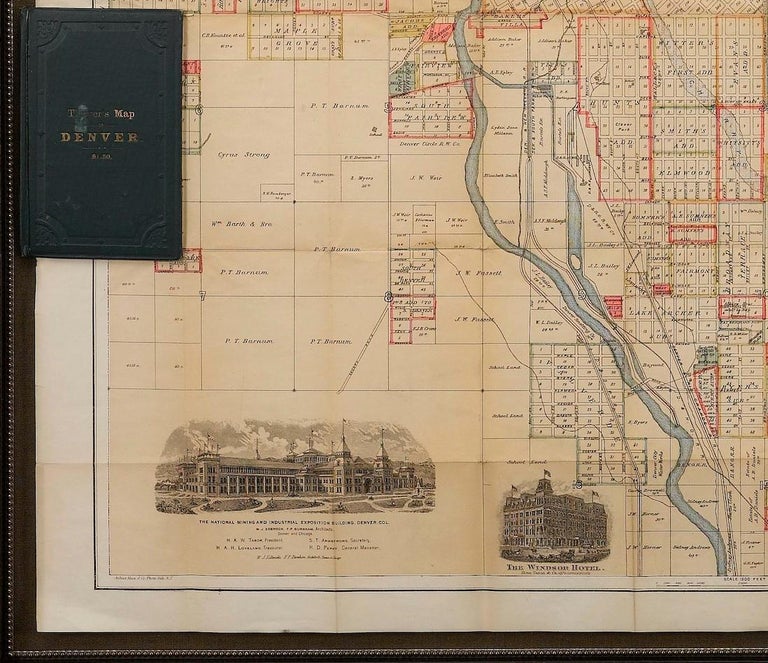 Late 19th Century 1883 The City of Denver, Colorado, Published by H.L. Thayer, Antique Map For Sale