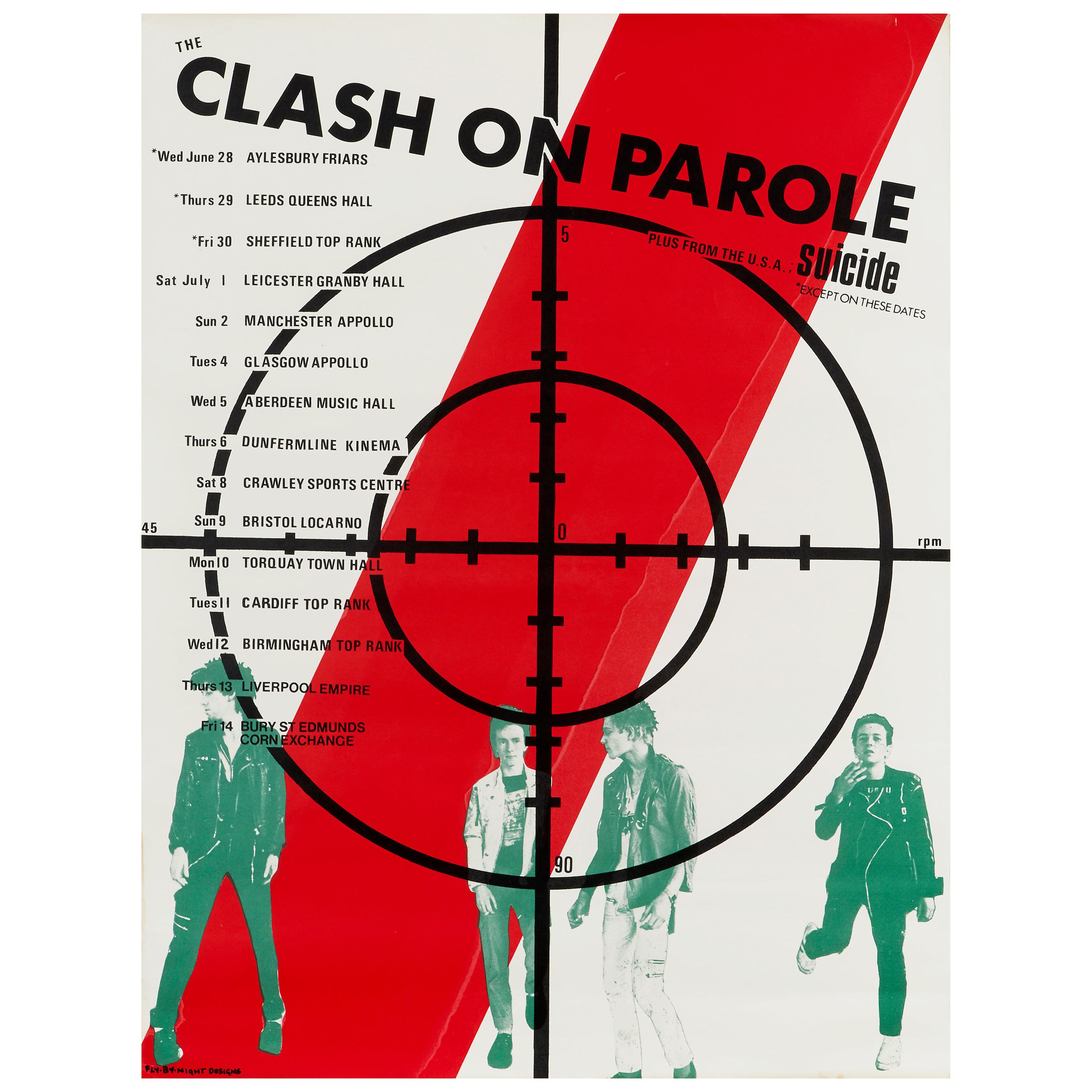 The Clash "Clash On Parole" Original Vintage Tour Poster, British, 1978