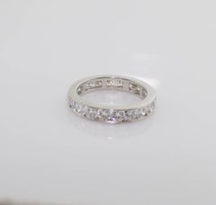 Classic Eternity Band 18 Karat White Gold Diamond Ring 2.70 Carat
