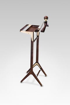 The Classical Valet Stand by Honorific in Solid Brass and American Black Walnut