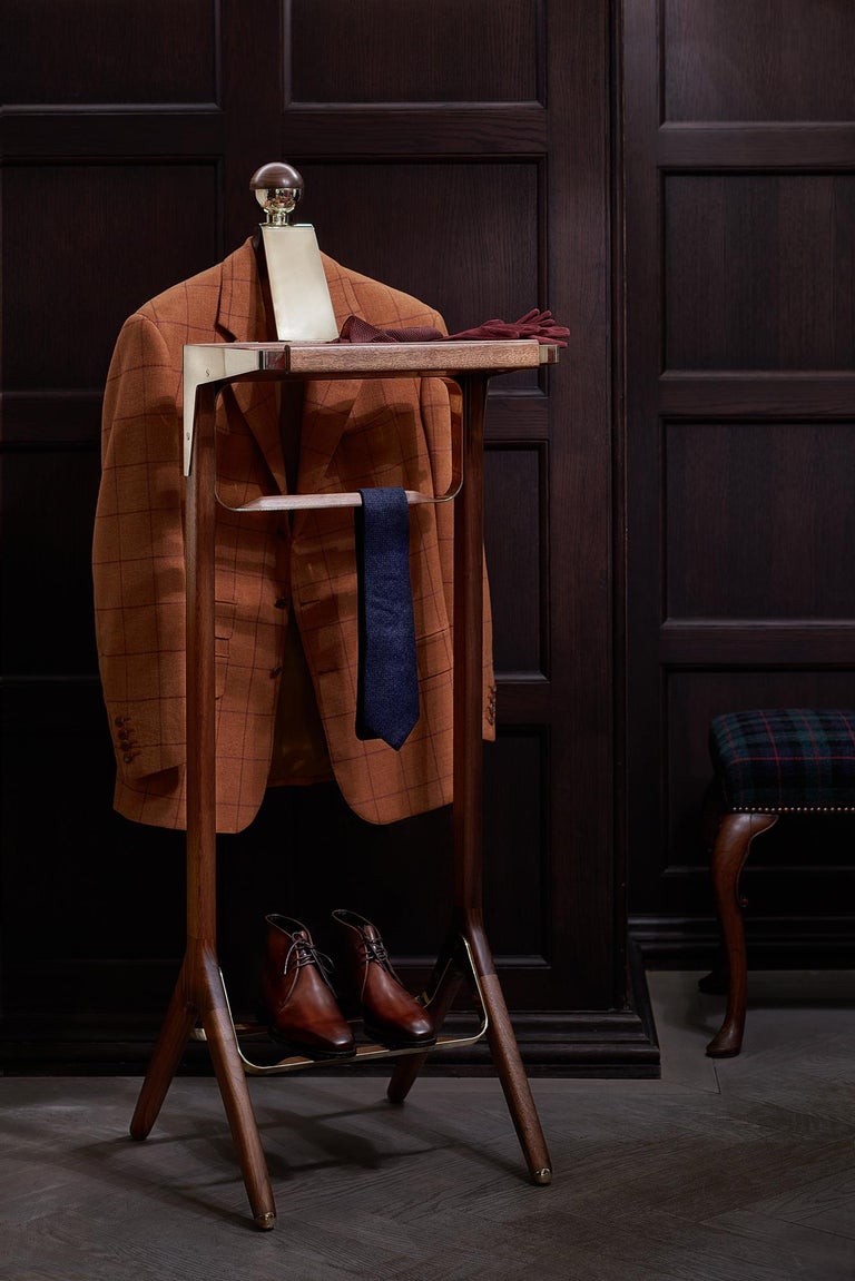 The Classical Valet Stand by Honorific in Solid Brass and American