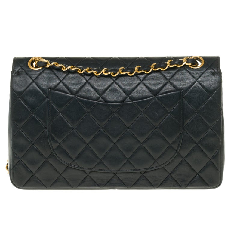 The Classy Chanel Timeless 25cm Shoulder bag in black quilted lambskin and  GHW