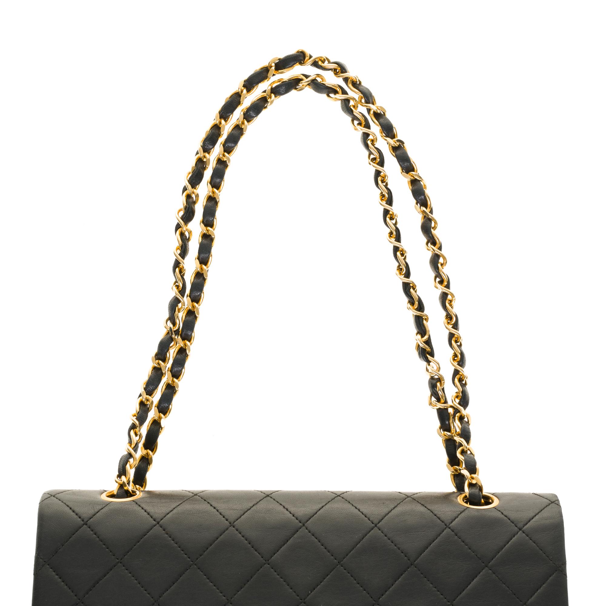 The Classy Chanel Timeless Medium Shoulder bag in black quilted lambskin and GHW 3