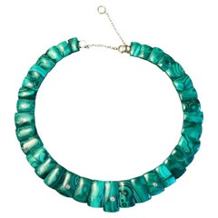 The CLEOPATRA // malachite and diamond collar necklace