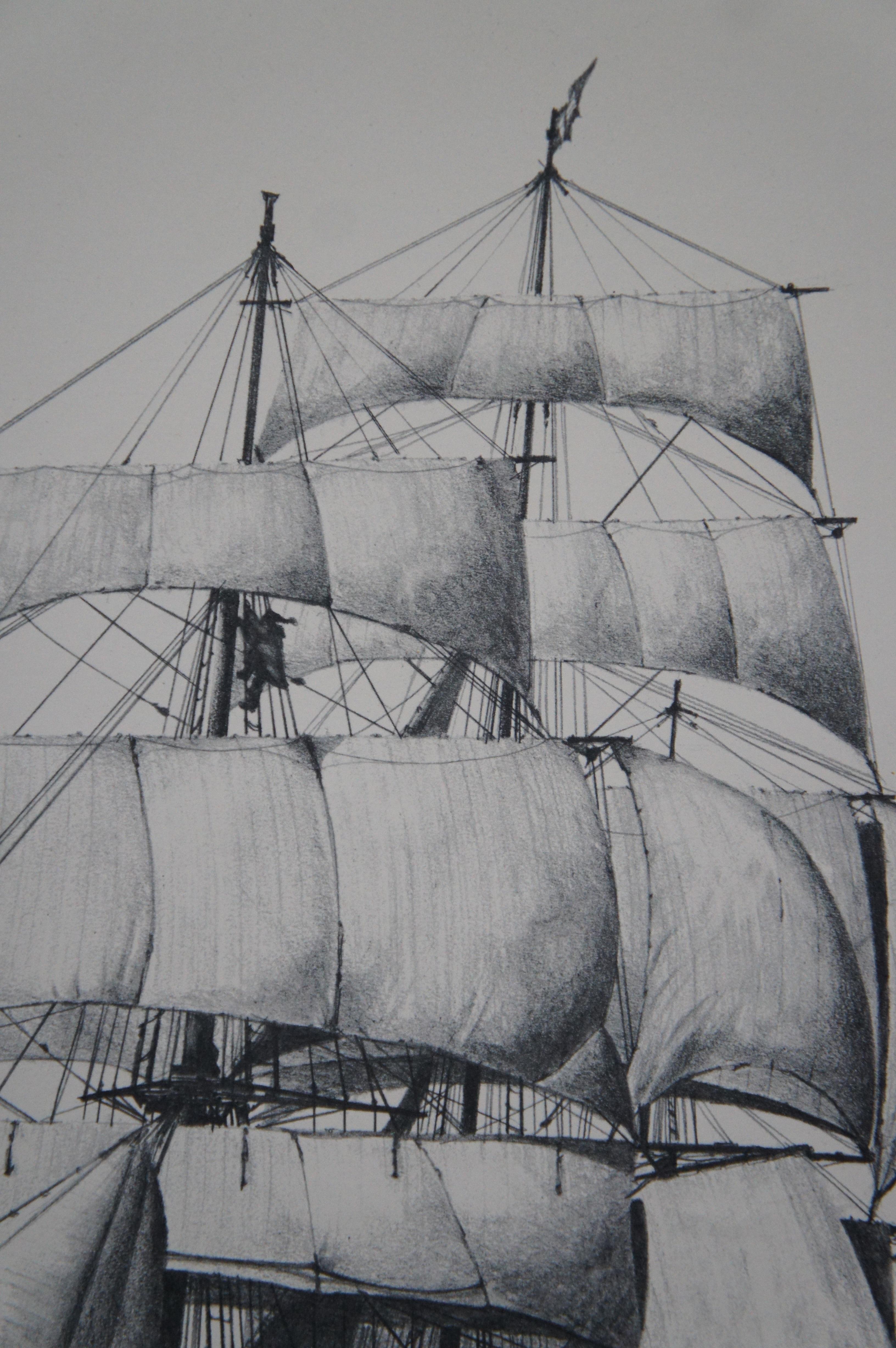 The Clipper Cutty Sark Tea Ship Nautical Maritime Lithograph Print Fowler 26