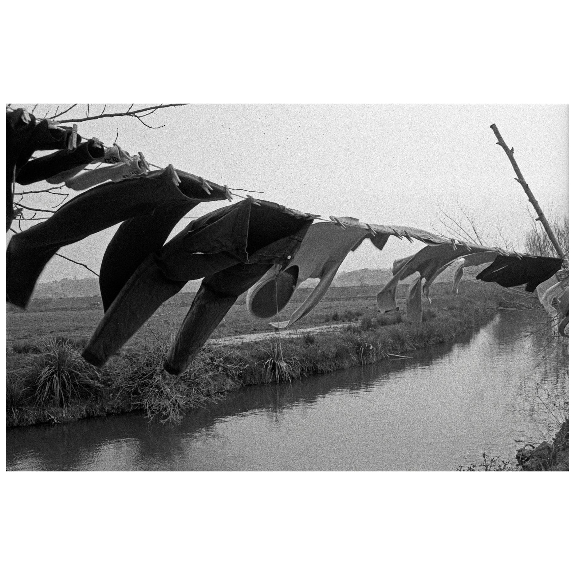 "The Clothesline" Black & White Photography Gelatin Silver Print by A.M.Cortesão For Sale