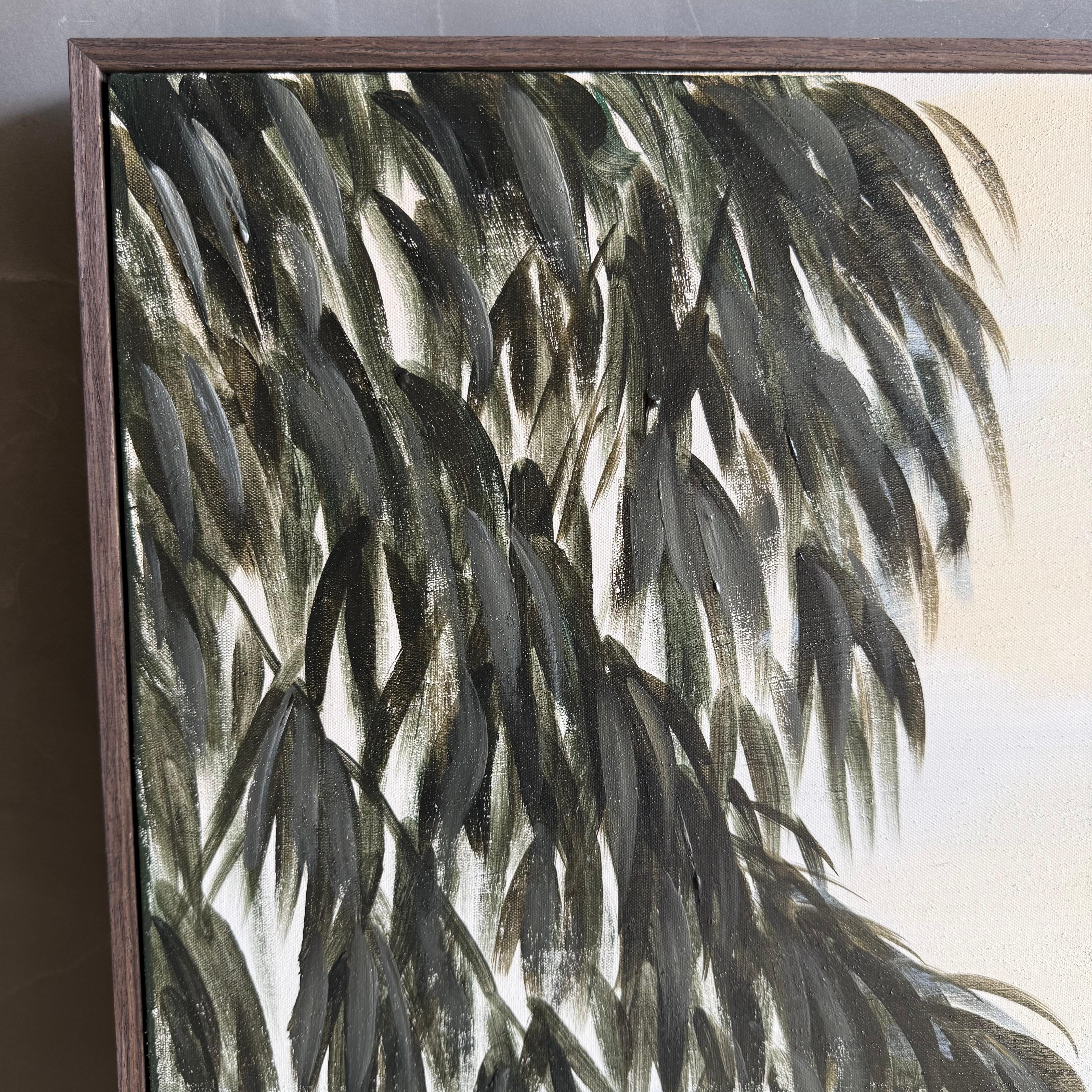 Peint à la main The Coast Œuvre d'art contemporaine en toile peinte à la main dans un cadre en Oak en vente