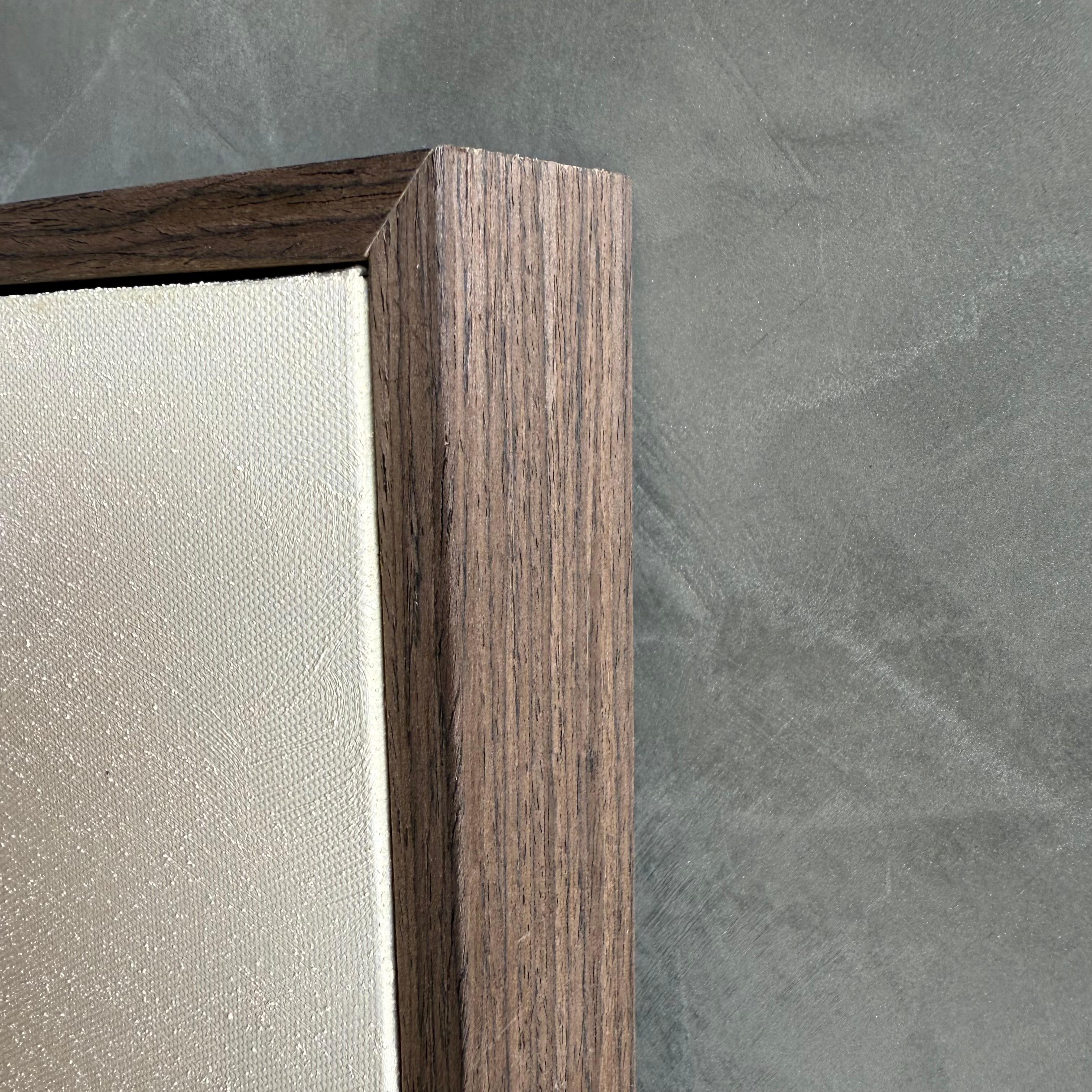 Toile The Coast Œuvre d'art contemporaine en toile peinte à la main dans un cadre en Oak en vente