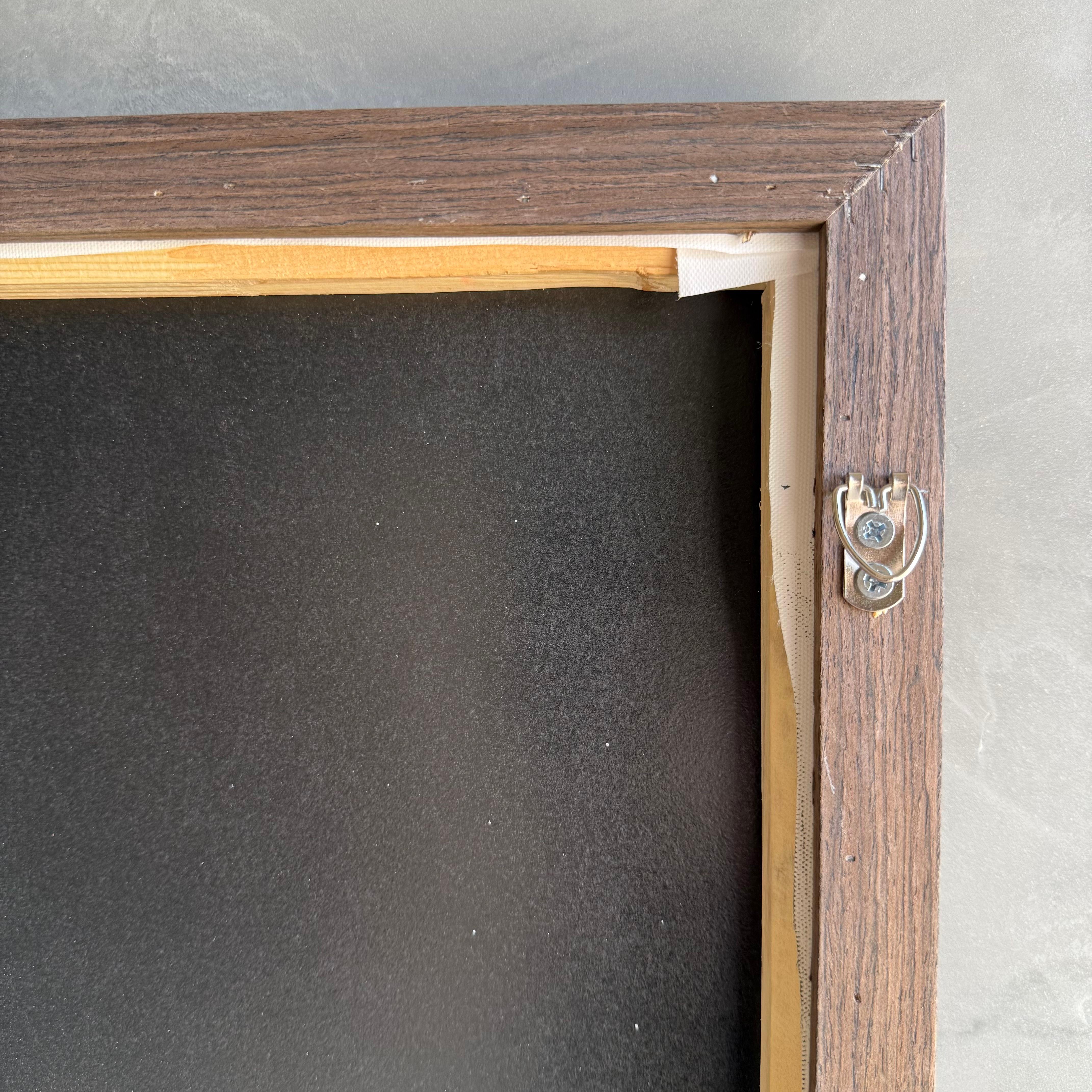 The Coast Œuvre d'art contemporaine en toile peinte à la main dans un cadre en Oak en vente 2