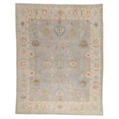 The Coastal Retreat: A Modern Turkish Oushak Rug of Timeless Sophistication