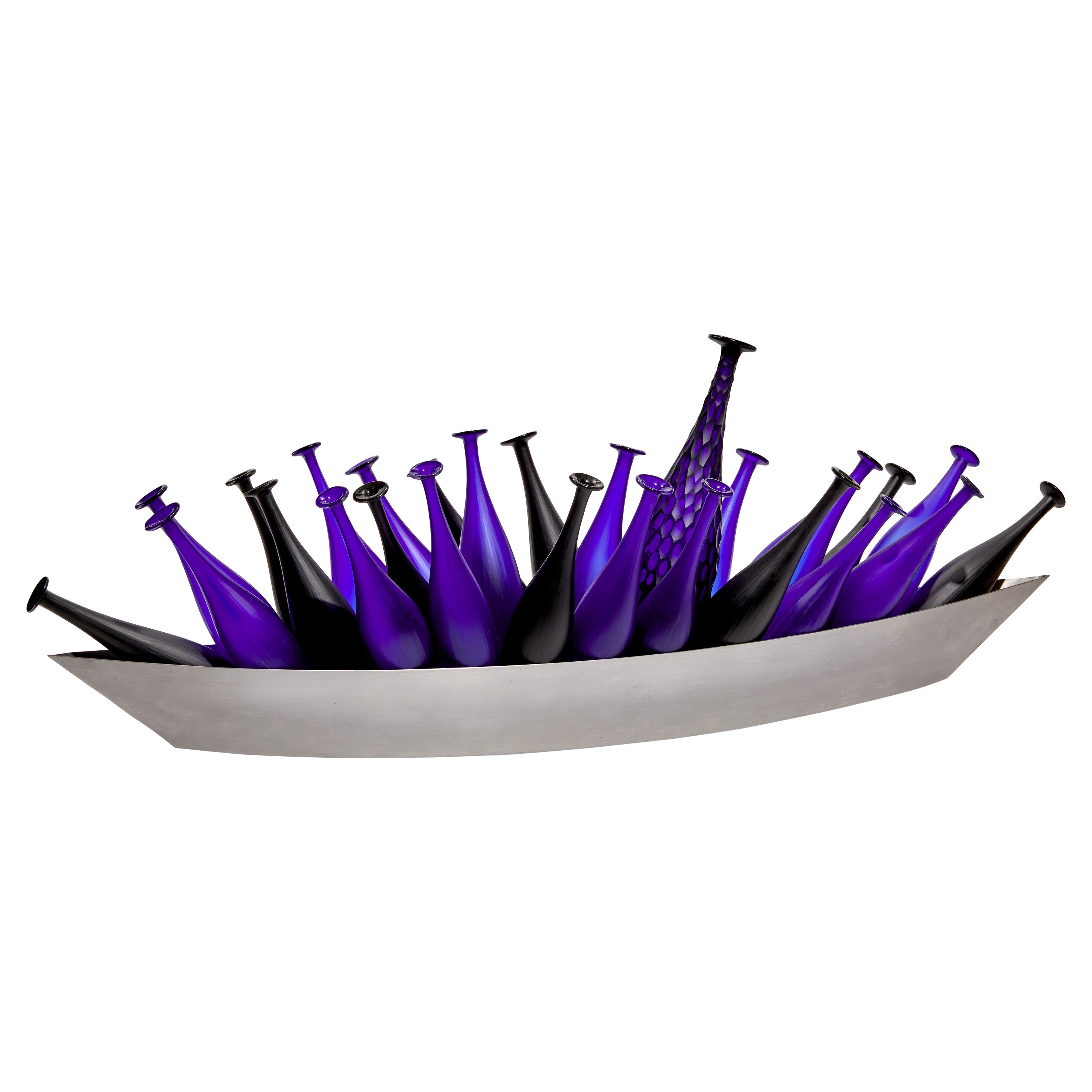 The Cobalt Voyager, unique glass sculpture by Monica Guggisberg & Philip Baldwin