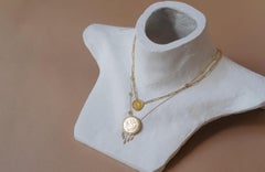 Coin Pendant 3.6GMS 1.5ctw Round and Marquise Diamonds