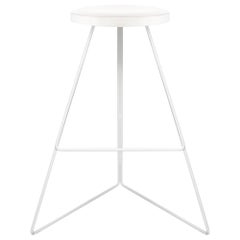 The Coleman Stool, Counter Height, White and White Marble, 54 Variations