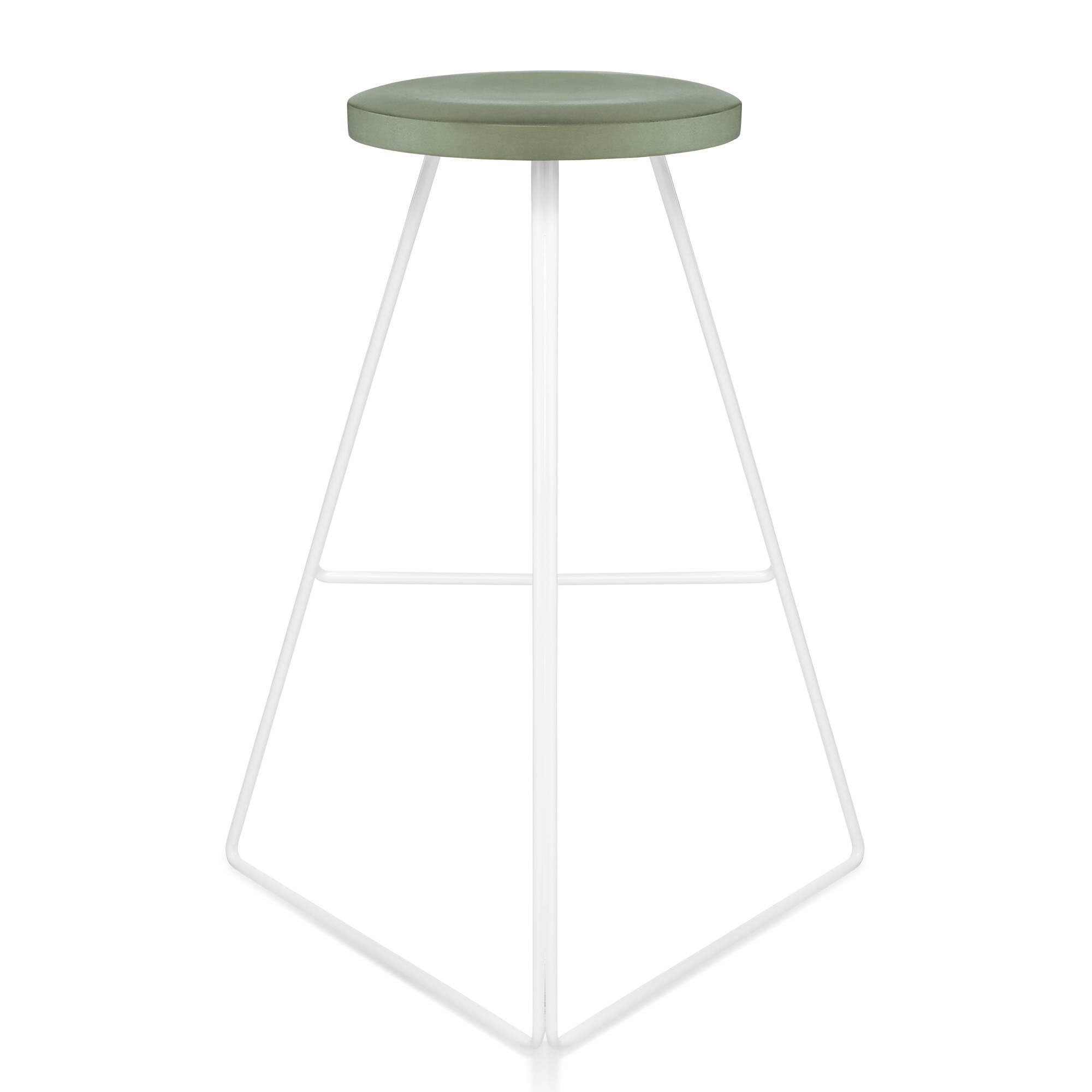 North American Coleman Stool, Aspen Cast Concrete and White, 54 Available Variations For Sale