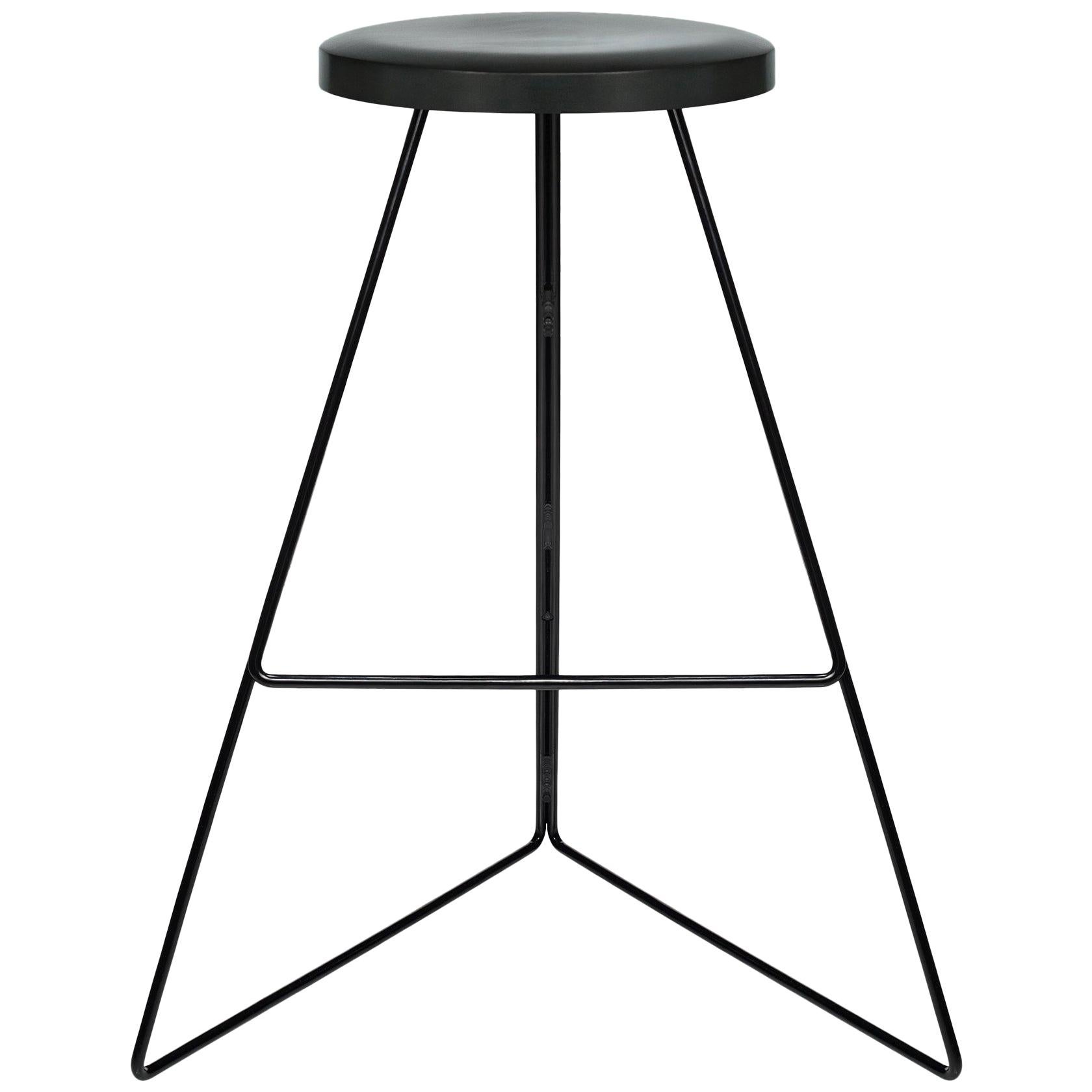 The Coleman Stool, Black and Charcoal For Sale