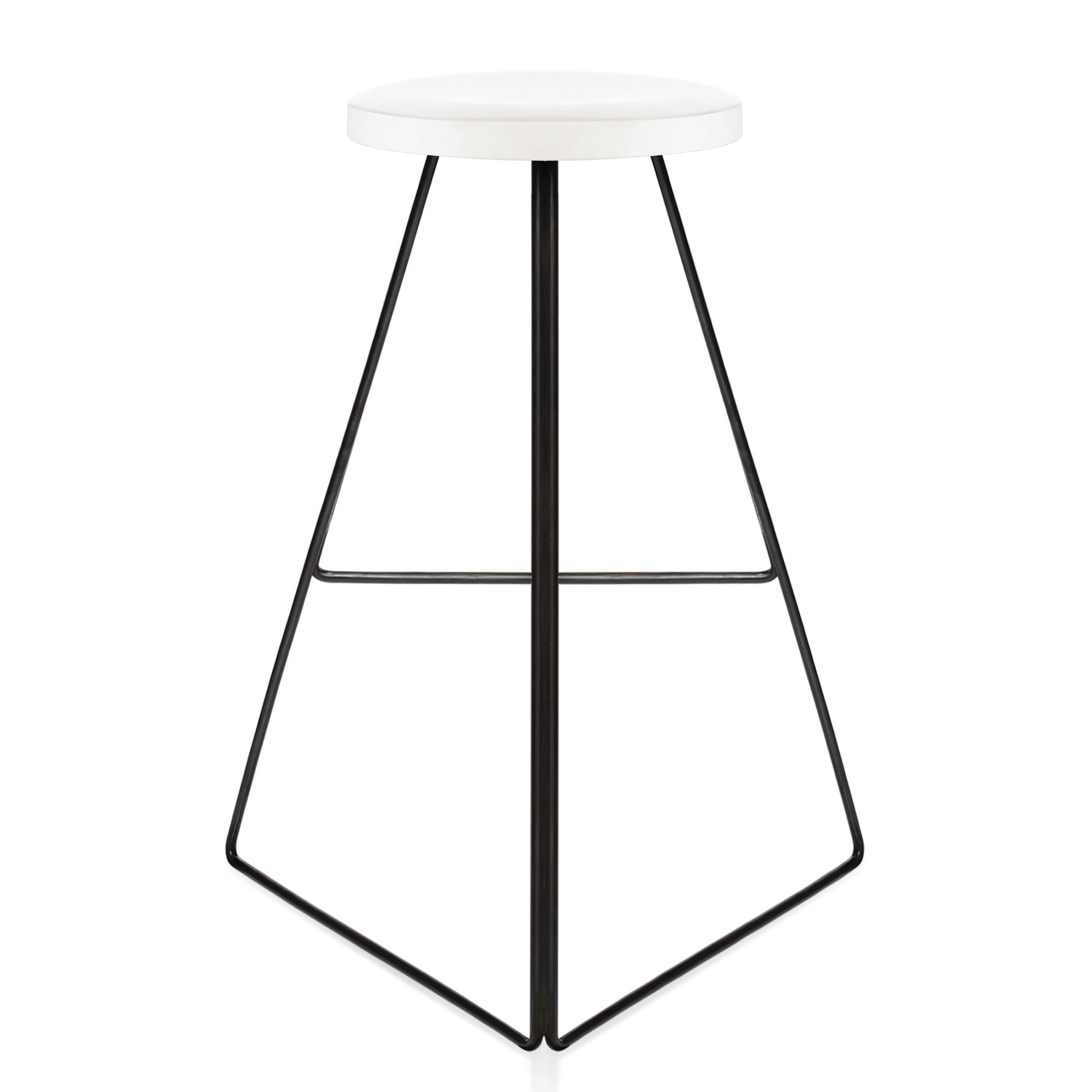 North American The Coleman Stool, Black and White, Counter Height For Sale