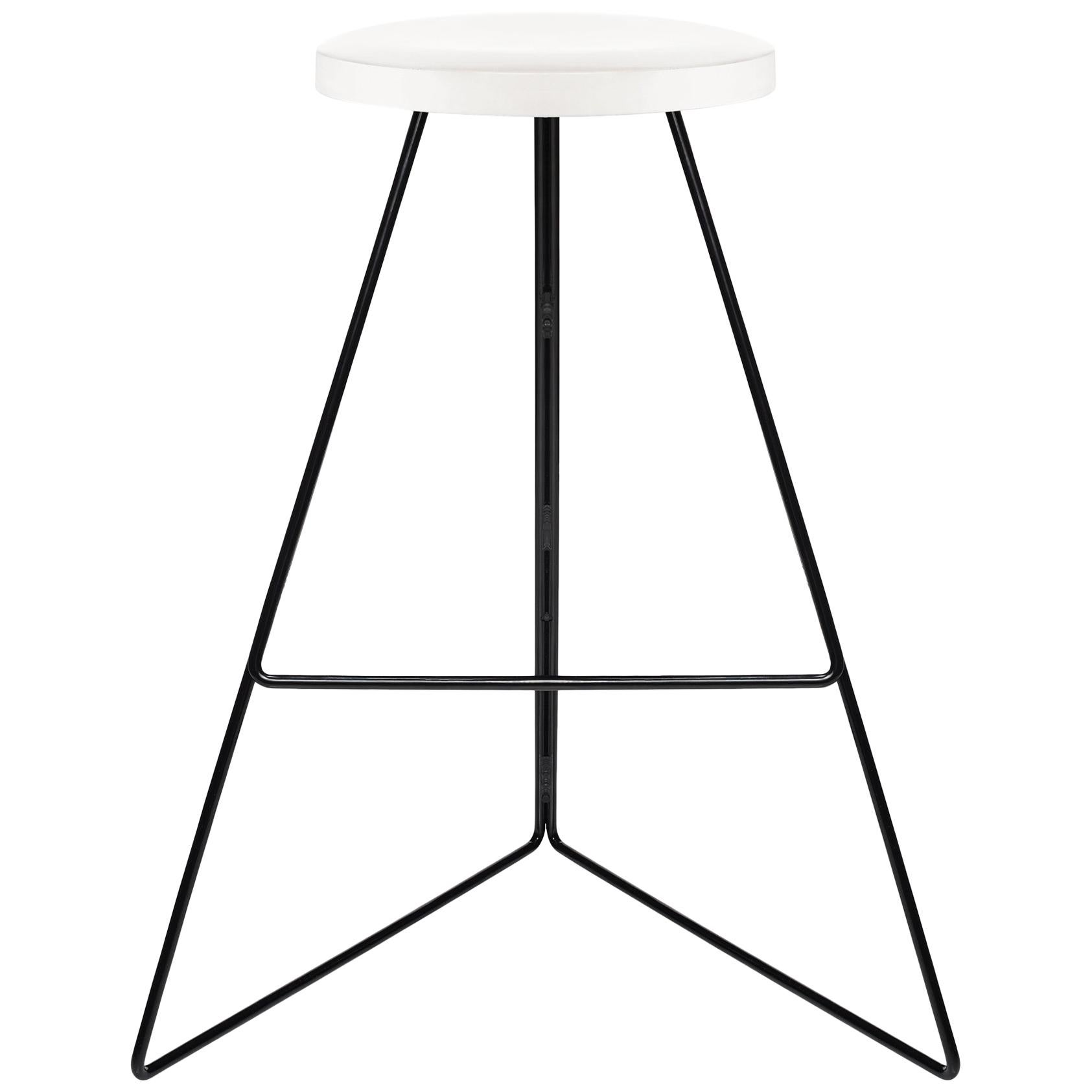 The Coleman Stool, Black and White, Counter Height For Sale