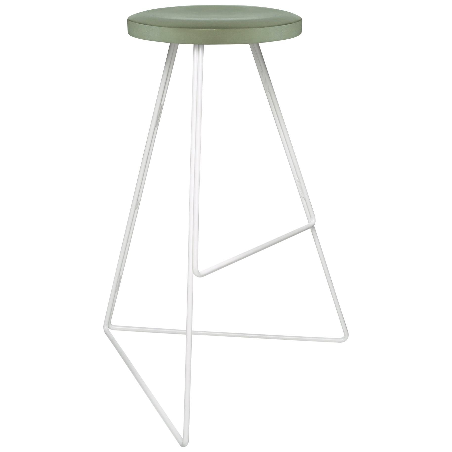 Coleman Stool, White and Aspen, Counter Height For Sale