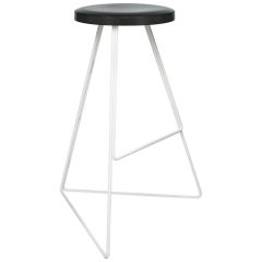 The Coleman Stool, 24.5" Counter Stool, White and Charcoal, 100% Made in the USA