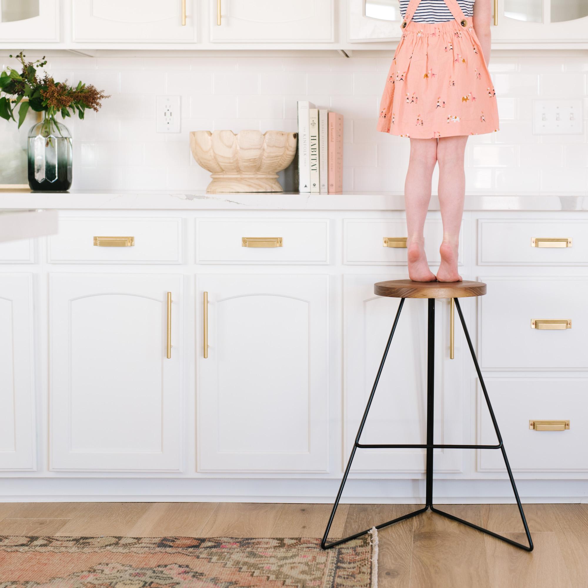 Modern The Coleman Stool - White and Walnut, Counter Height.  54 Variations Available. For Sale