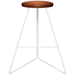 The Coleman Stool, White and Walnut, Counter Height, 54 Variations Available