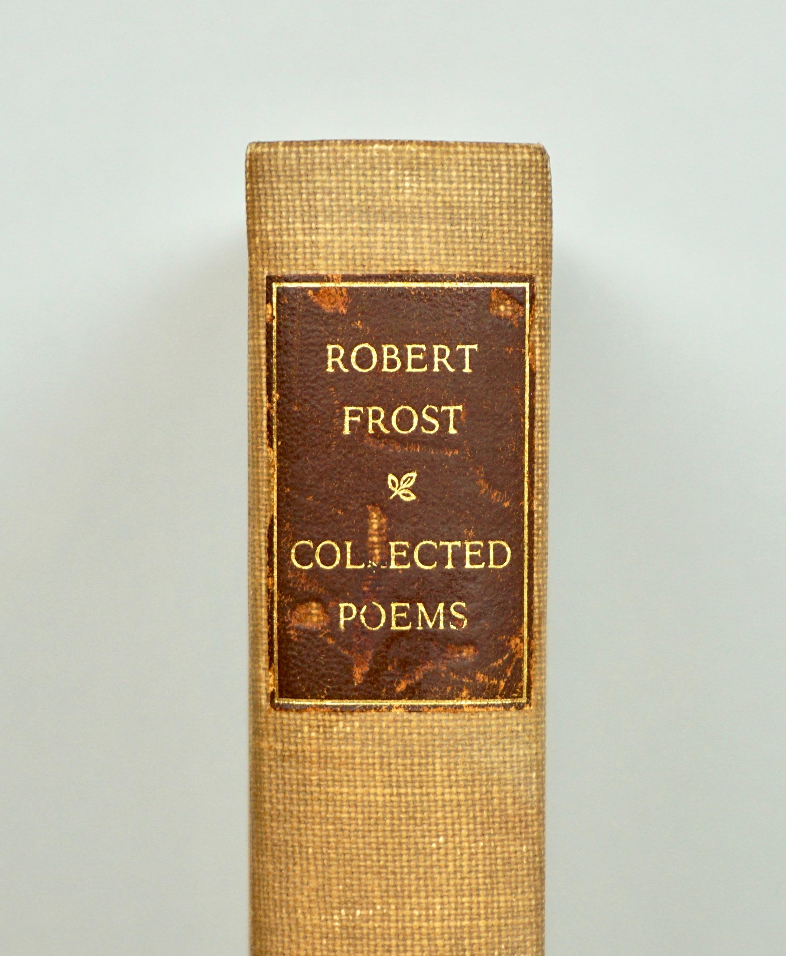 The Collected Poems of Robert Frost, published by Random House, New York 1930, first edition.
One of 1000 copies printed at the Spiral Press and signed by Frost, this example being number 25. The first collected edition of Frost's poems marks the