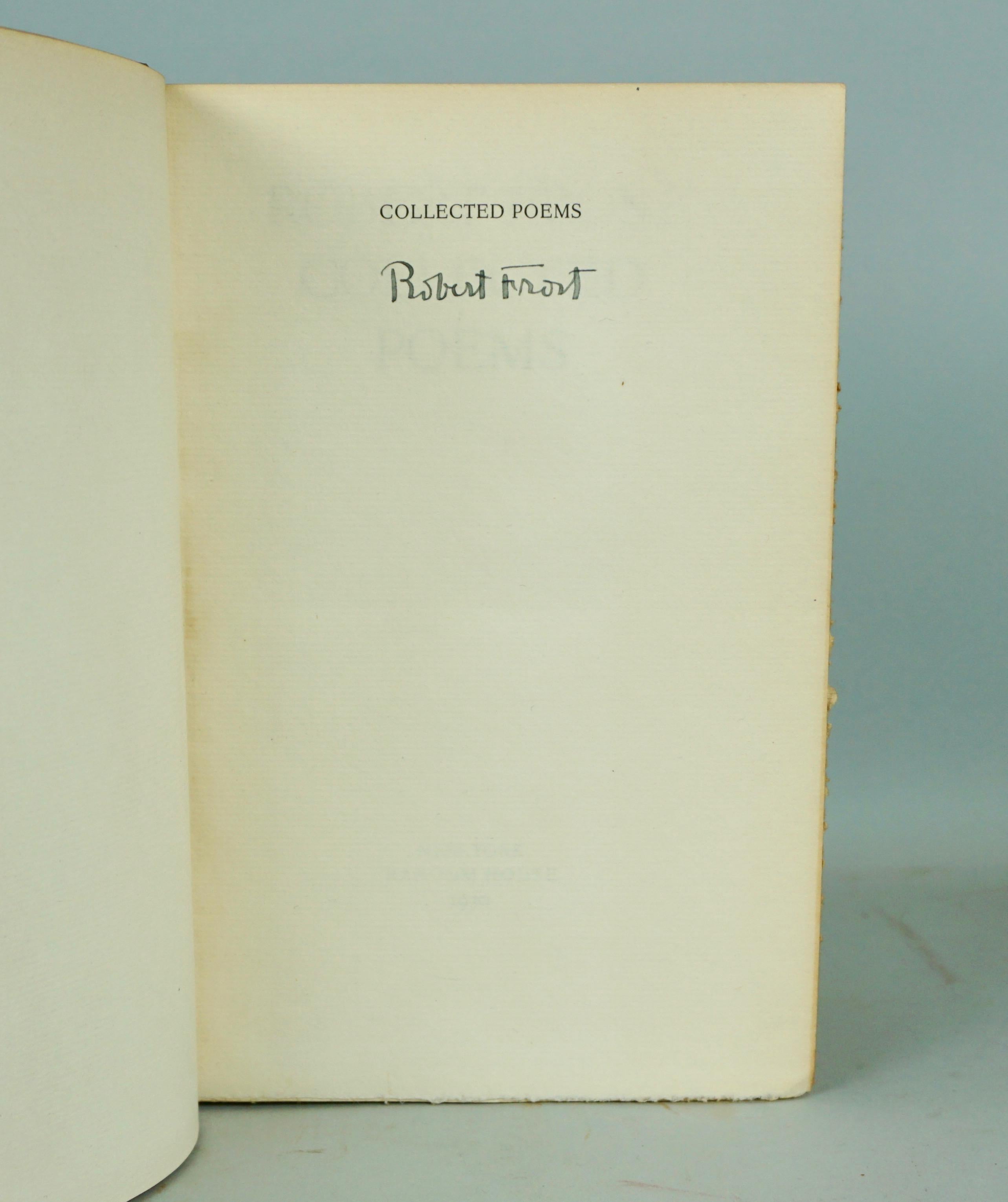 Robert Frost Collected Poems Signed First Edition  In Good Condition In San Francisco, CA
