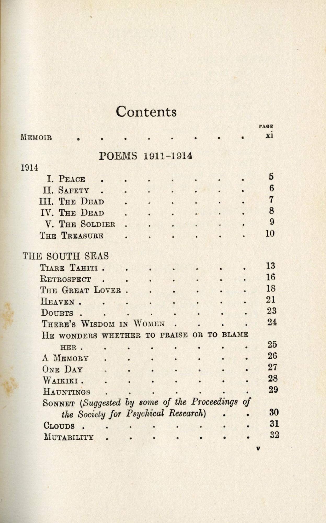 Les poèmes collectés de Rupert Brooke. Avec un mémoire Excellent état - En vente à Middletown, NY